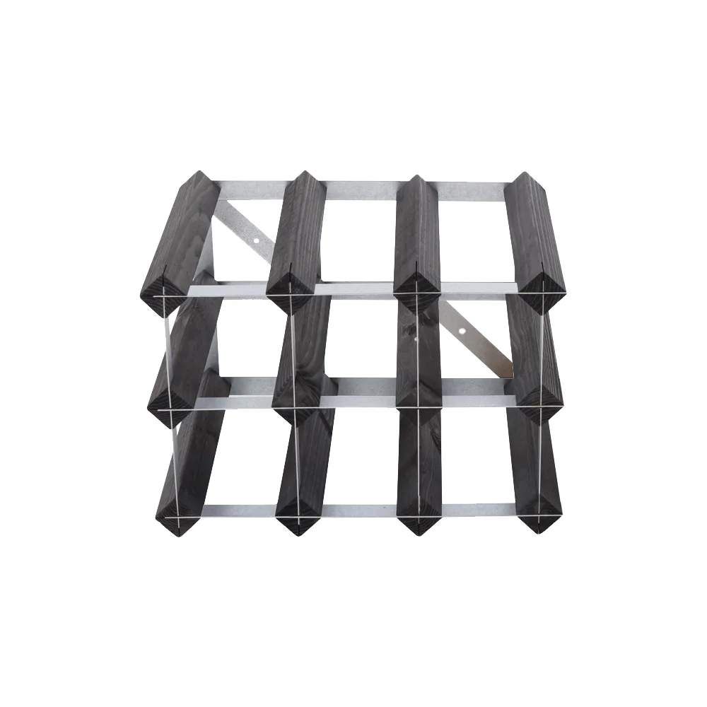 The Swedish Wine Rack Factory Weinregal montiert, 9 Flaschen-schwarz Kiefer The Swedish Wine Rack Factory