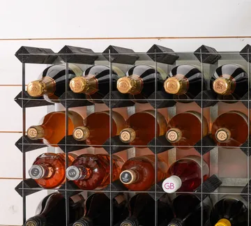 The Swedish Wine Rack Factory Weinregal montiert - 9 Flaschen-schwarz Kiefer - The Swedish Wine Rack Factory