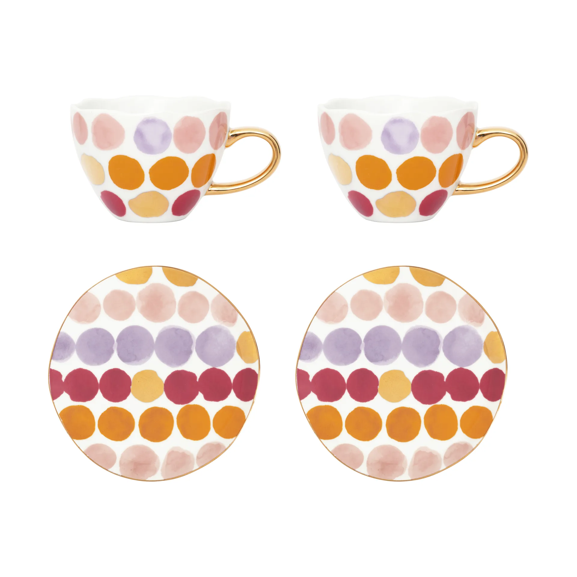 Good Morning Cappuccinotasse mit Untertasse 4 Teile, Gepunktet URBAN NATURE CULTURE