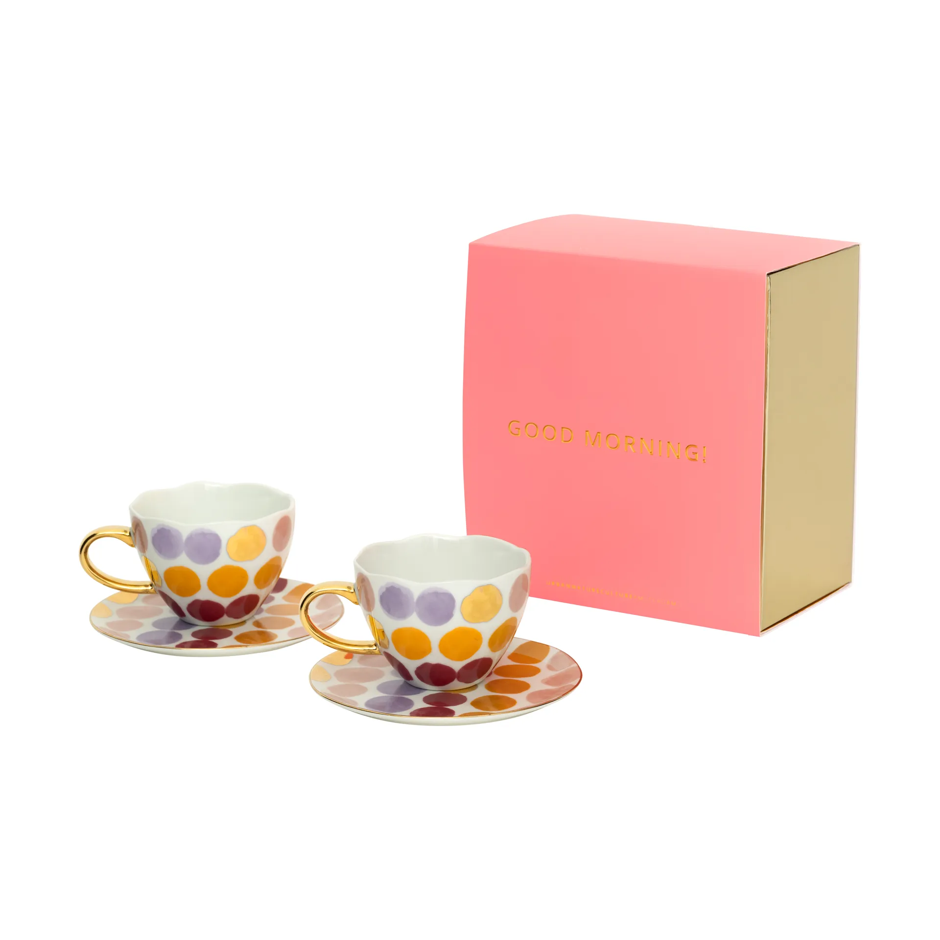 Good Morning Cappuccinotasse mit Untertasse 4 Teile, Gepunktet URBAN NATURE CULTURE