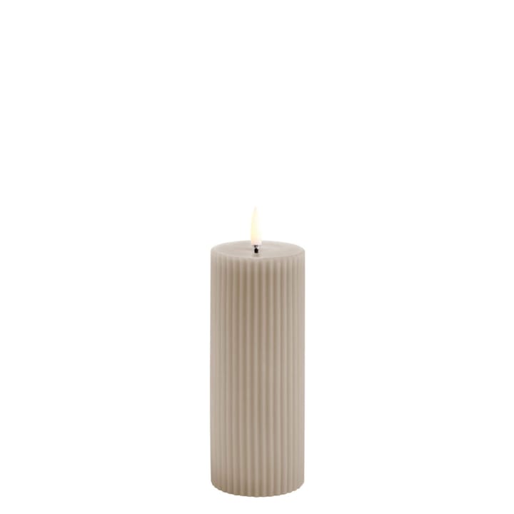 LED Blockkerze Geriffelt 5,8x15 cm, Sandstein Uyuni Lighting