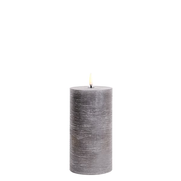 Pillar LED-Kerze 7,8x15 cm, Grau Uyuni Lighting