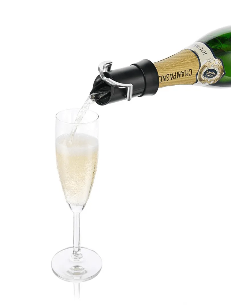 Vacuvin Champagnerverschluss und -ausgießer, Schwarz Vacuvin