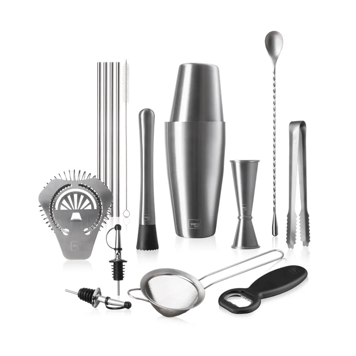 Vacuvin Mixologist Bar In a Box Cocktailset - Edelstahl, 14-teiliig - Vacuvin