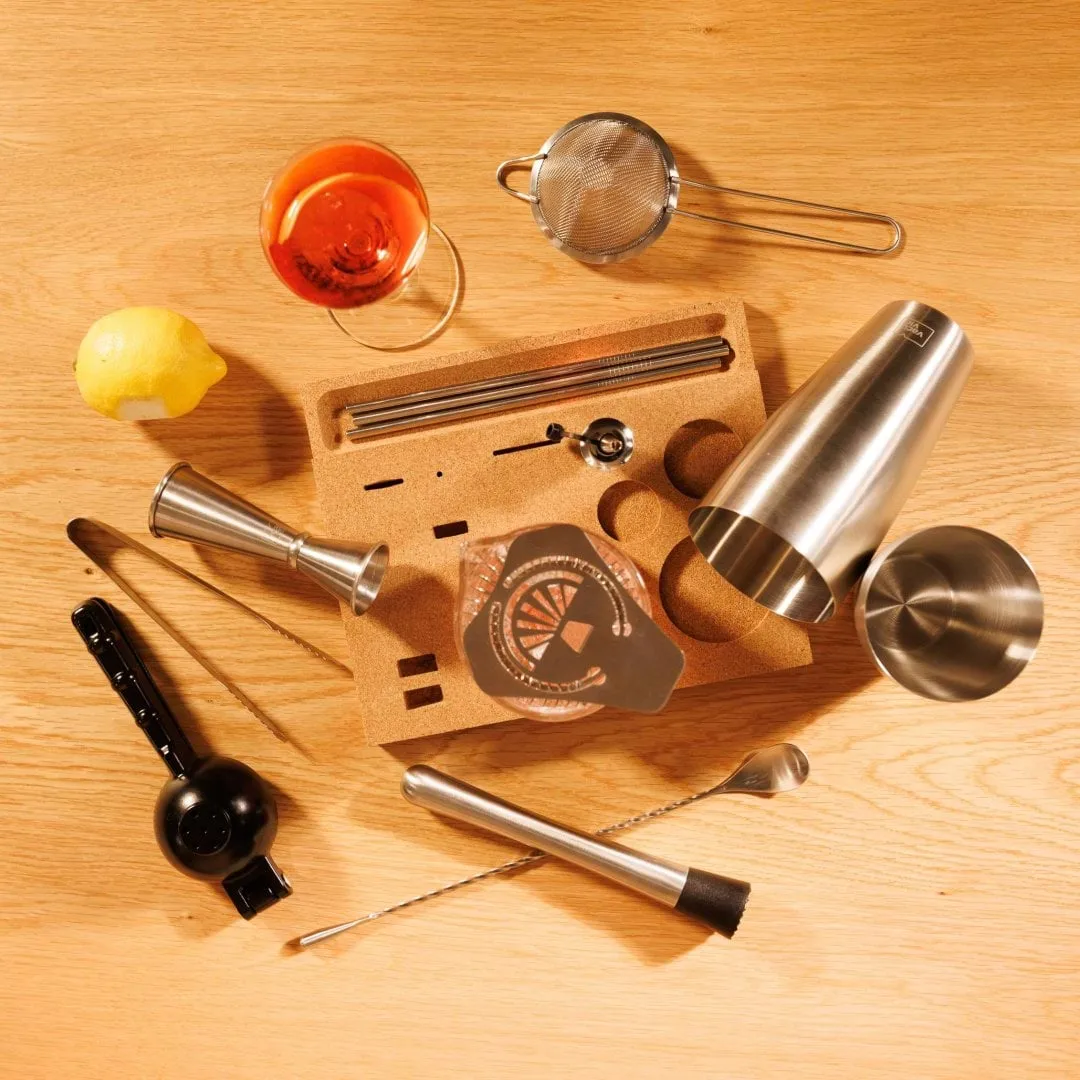 Vacuvin Mixologist Bar In a Box Cocktailset, Edelstahl, 14-teiliig Vacuvin