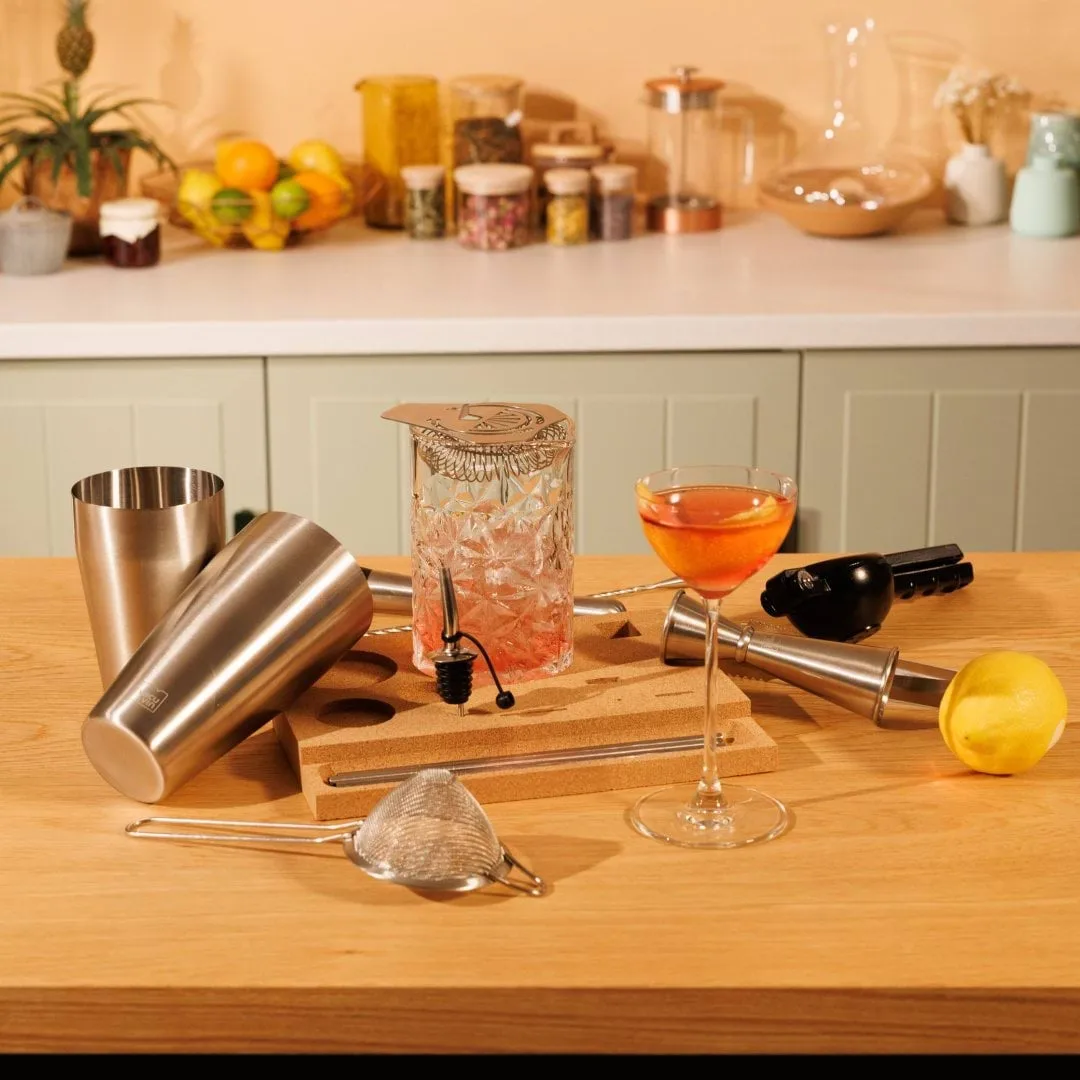 Vacuvin Mixologist Bar In a Box Cocktailset, Edelstahl, 14-teiliig Vacuvin