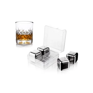 Vacuvin Whiskeysteine - Edelstahl, 4er-Pack - Vacuvin