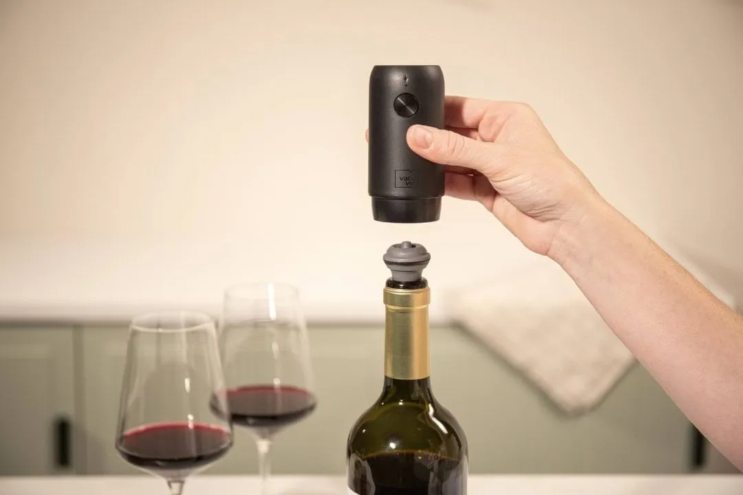Vacuvin Wine Saver elektrische Vakuumpumpe, Schwarz Vacuvin