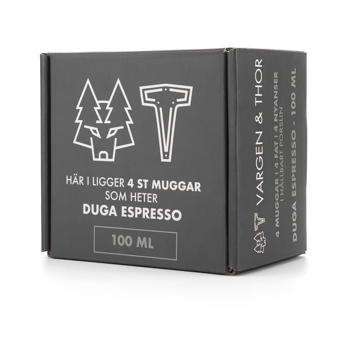 Duga Espressotasse  4er Pack, Weiß, sandgrau, antracit, schwarz Vargen & Thor