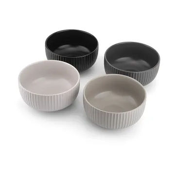 Duga flinga Schale 70 cl 4er Pack - Weiß, sandgrau, antracit, schwarz - Vargen & Thor