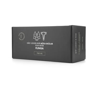 Duga flinga Schale 70 cl 4er Pack - Weiß, sandgrau, antracit, schwarz - Vargen & Thor