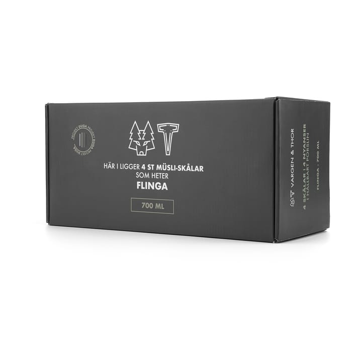 Duga flinga Schale 70 cl 4er Pack, Weiß, sandgrau, antracit, schwarz Vargen & Thor