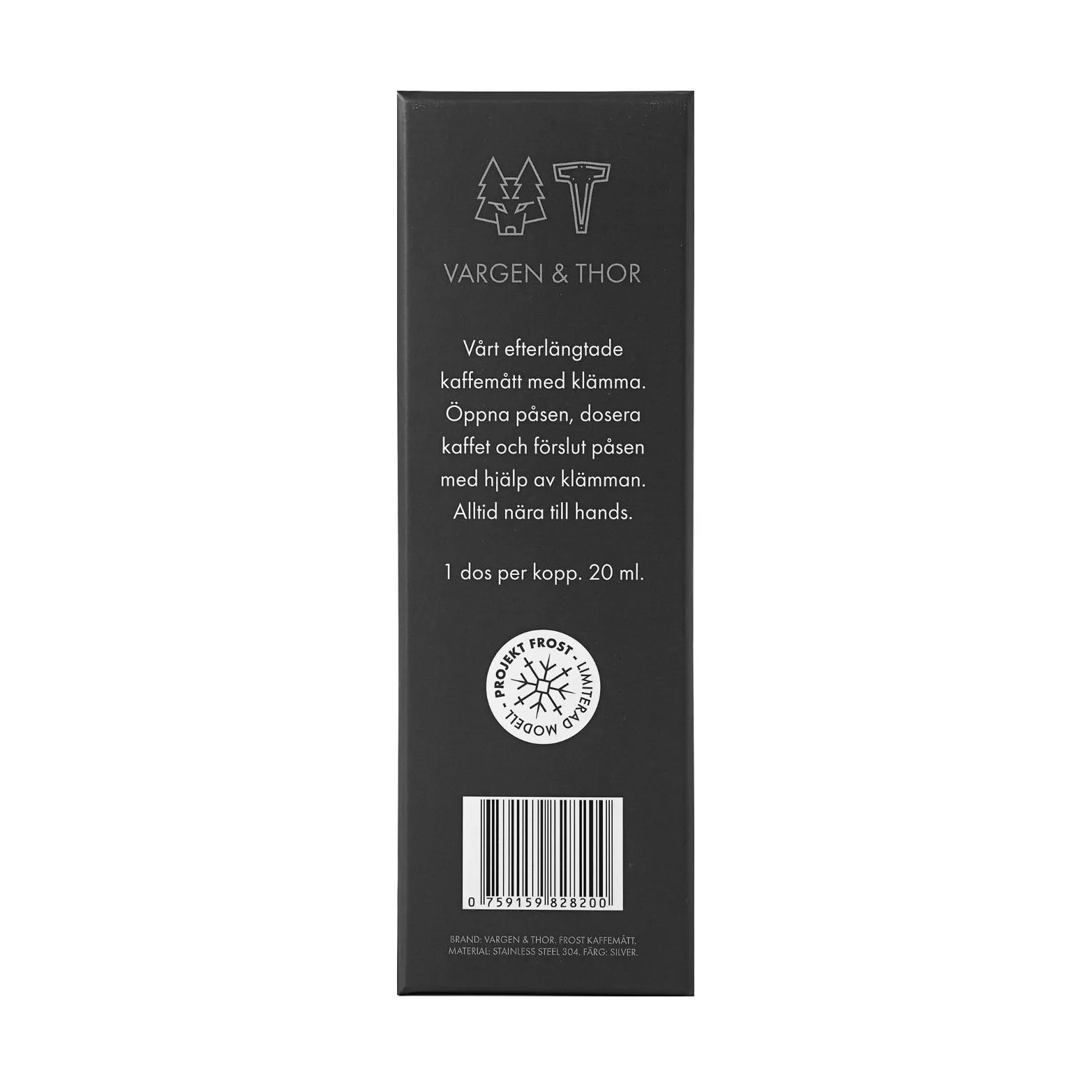 Frost Kaffeelot mit Klemme, Silber, 20 ml Vargen & Thor