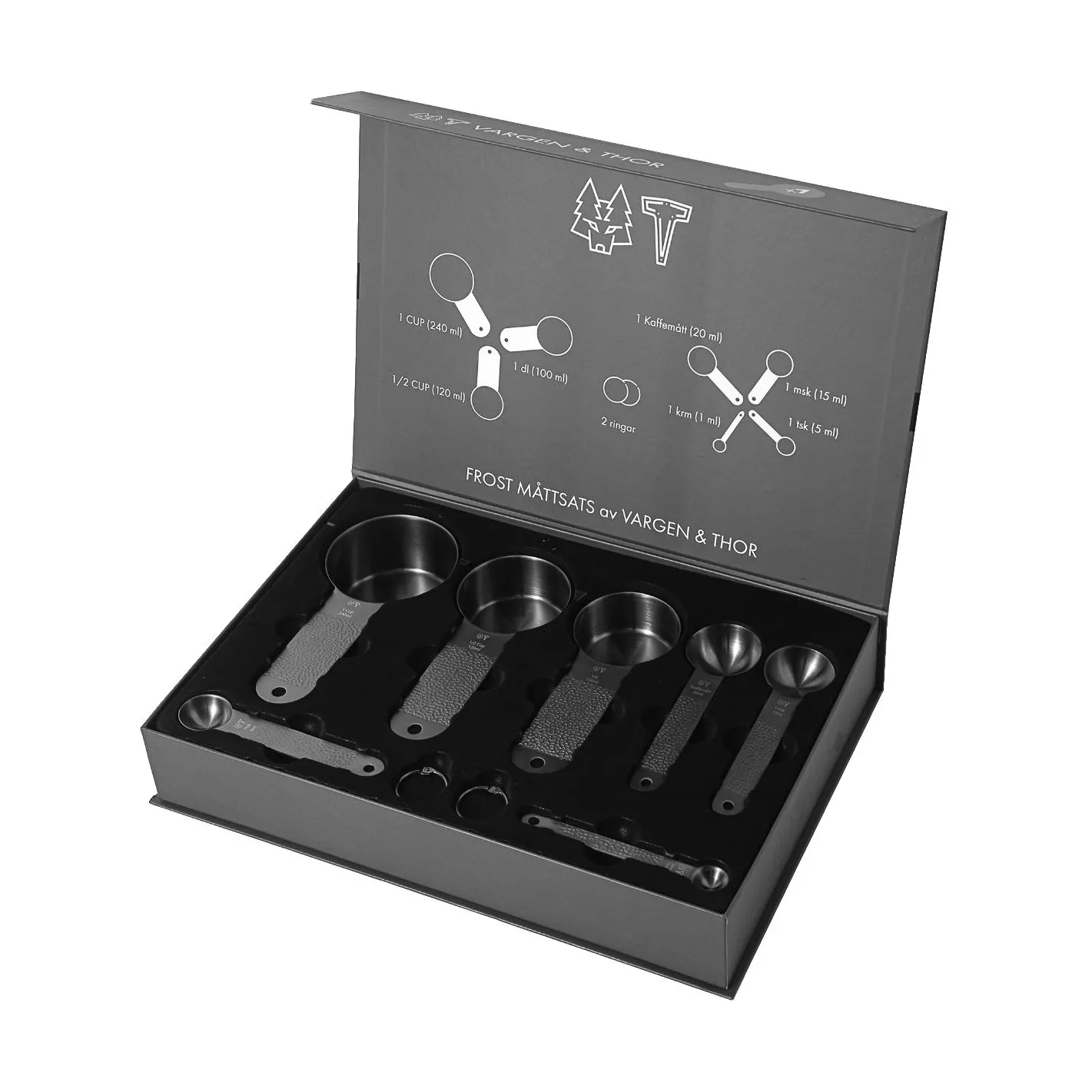 Frost Messlöffelset, Schwarz, 7-teilig Vargen & Thor