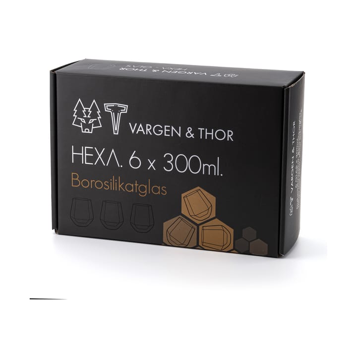 Hexa Glas 30 cl 6er Pack, Klar Vargen & Thor