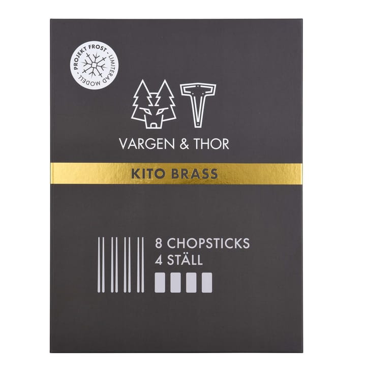 Kito Chopsticks Essstäbchen 4er Pack, Messing Vargen & Thor