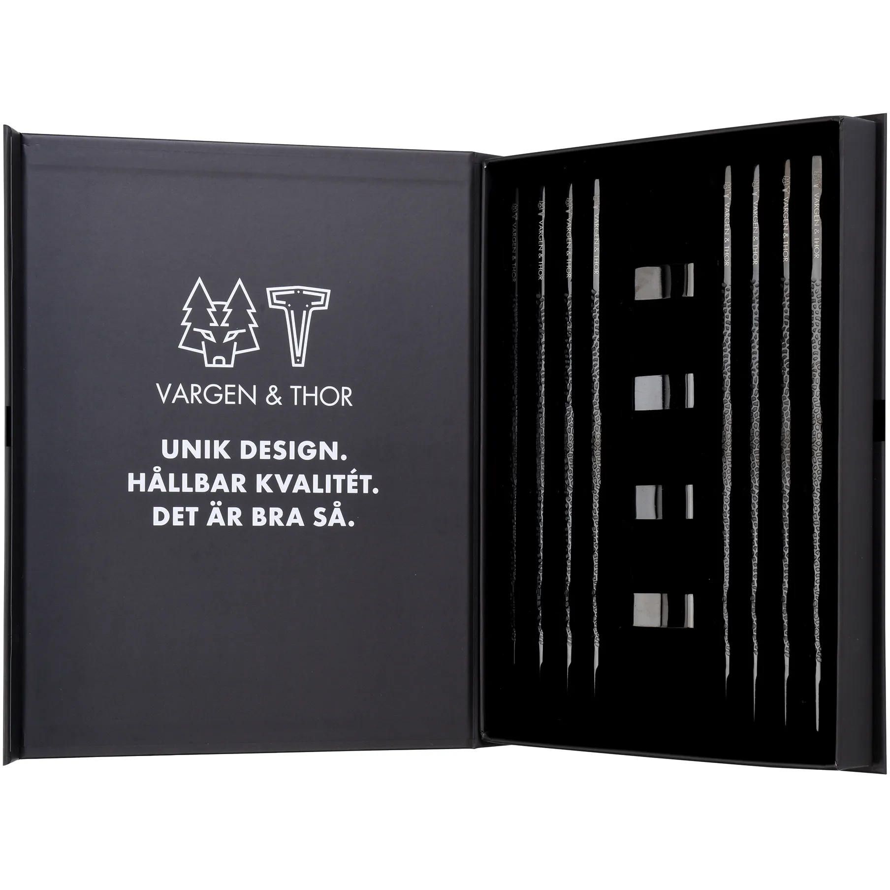 Kito Chopsticks Essstäbchen 4er Pack, Schwarz Vargen & Thor