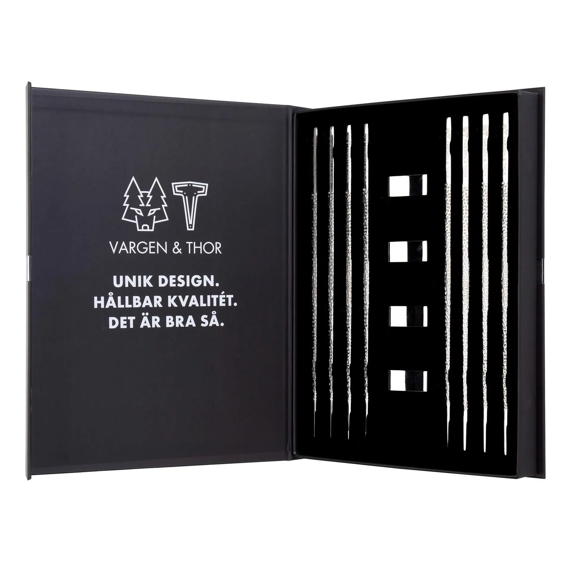 Kito Chopsticks Essstäbchen 4er Pack, Silver Vargen & Thor