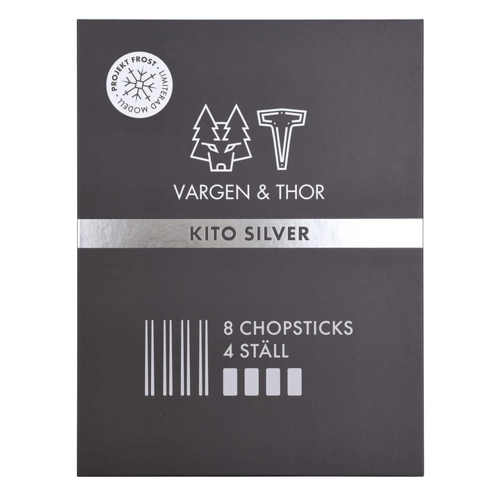 Kito Chopsticks Essstäbchen 4er Pack, Silver Vargen & Thor