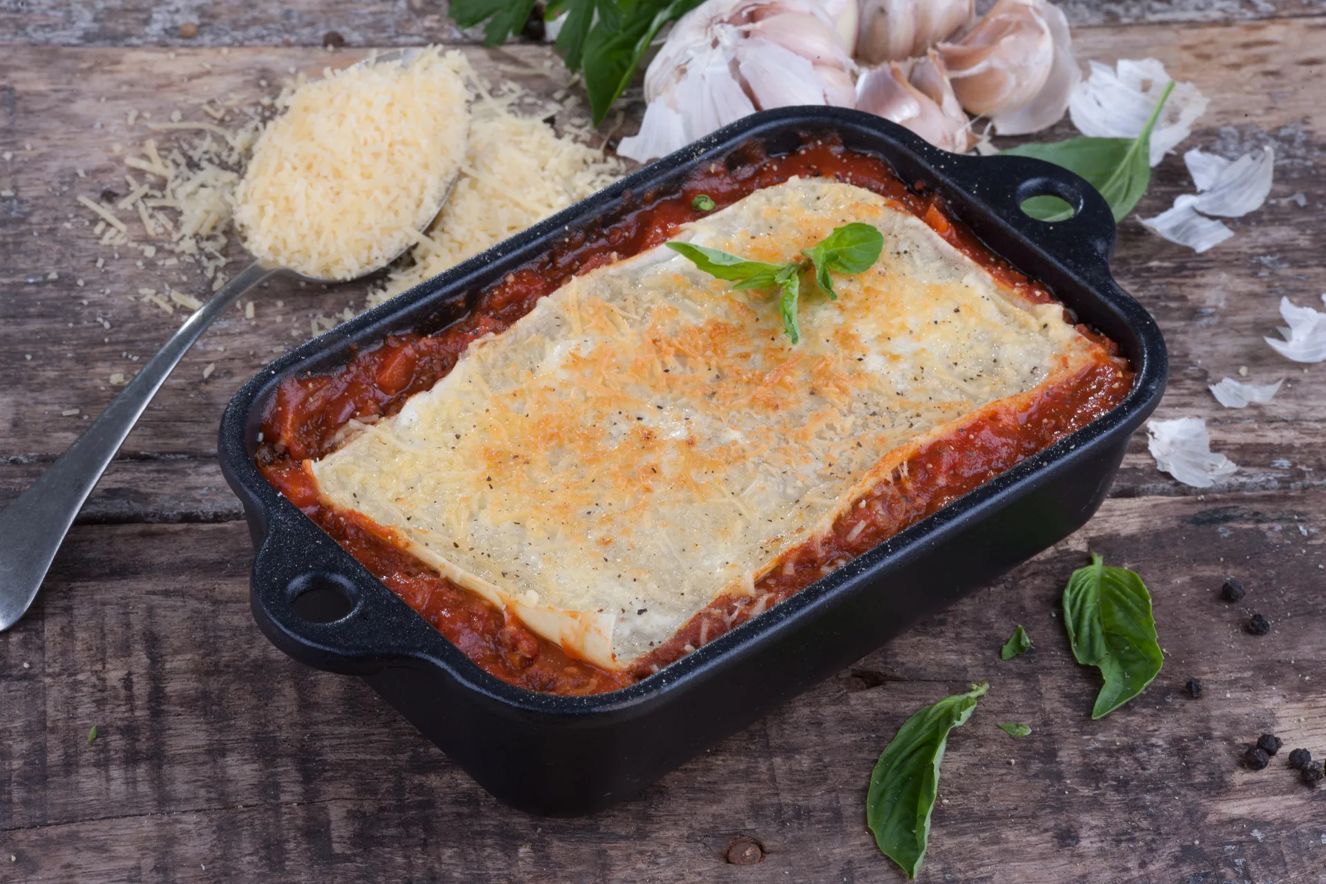 Auflaufform Gusseisen emailliert 12x18 cm, Schwarz Victoria