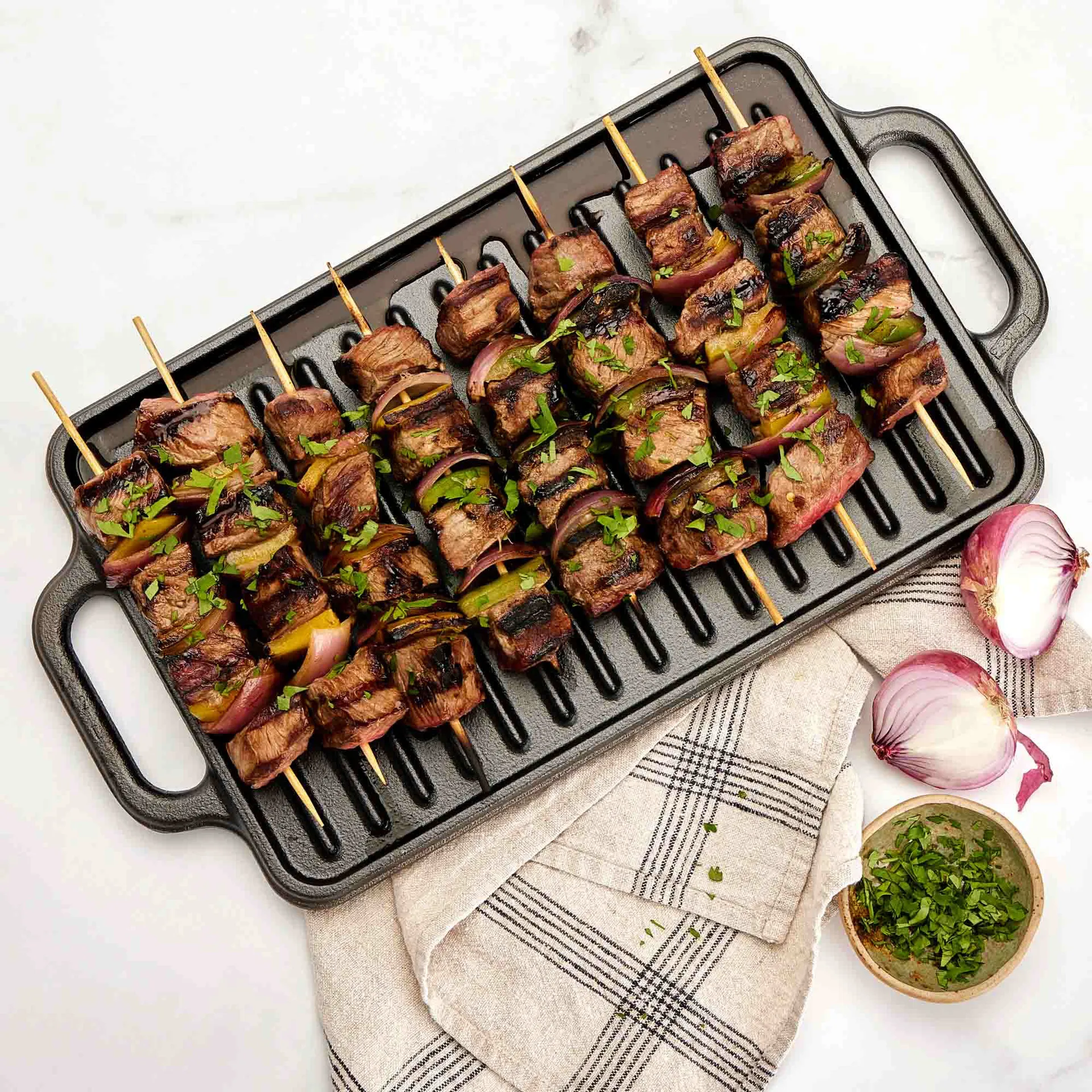 Grillteller Gusseisen wendbar 21x33 cm, Schwarz Victoria