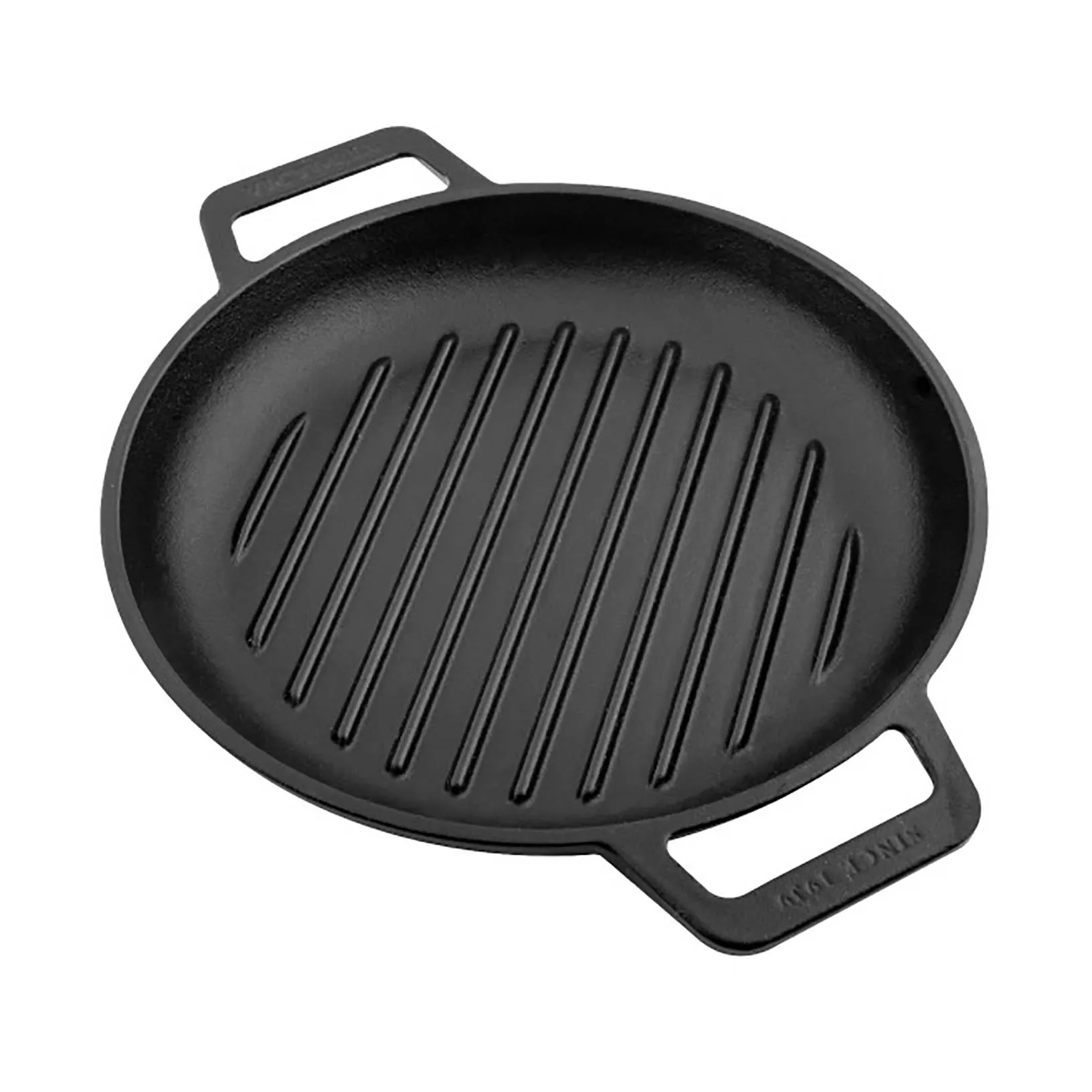 Victoria Grillpfanne Gusseisen zwei Griffe emailliert, Ø25 cm Victoria