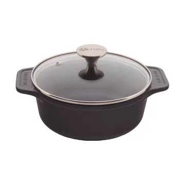 Victoria Gusseisen-Bräter mit Glasdeckel, emailliert - 1,9 l - Victoria