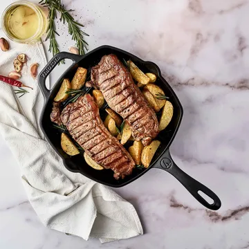 Victoria quadratische Grillpfanne Gusseisen enameled - 44,1x28,4 cm - Victoria