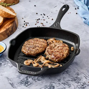 Victoria quadratische Grillpfanne Gusseisen enameled - 44,1x28,4 cm - Victoria