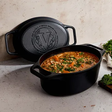 Victoria Topf und Brotpfanne Gusseisen enameled - 2-teilig - Victoria