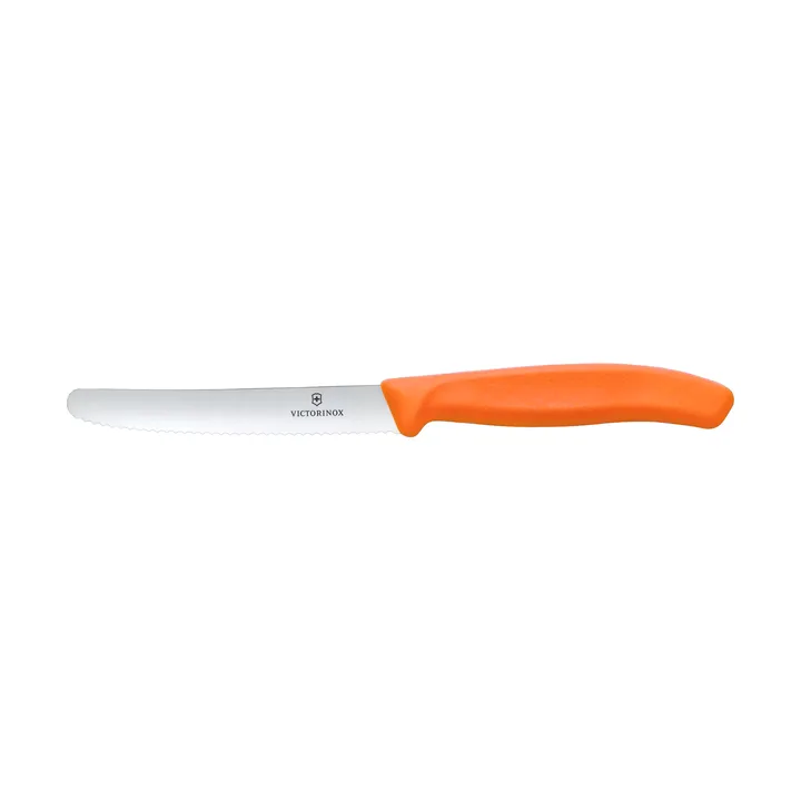 Swiss Classic Wurst-/Tomatenmesser, gezahnt 11 cm - Orange - Victorinox
