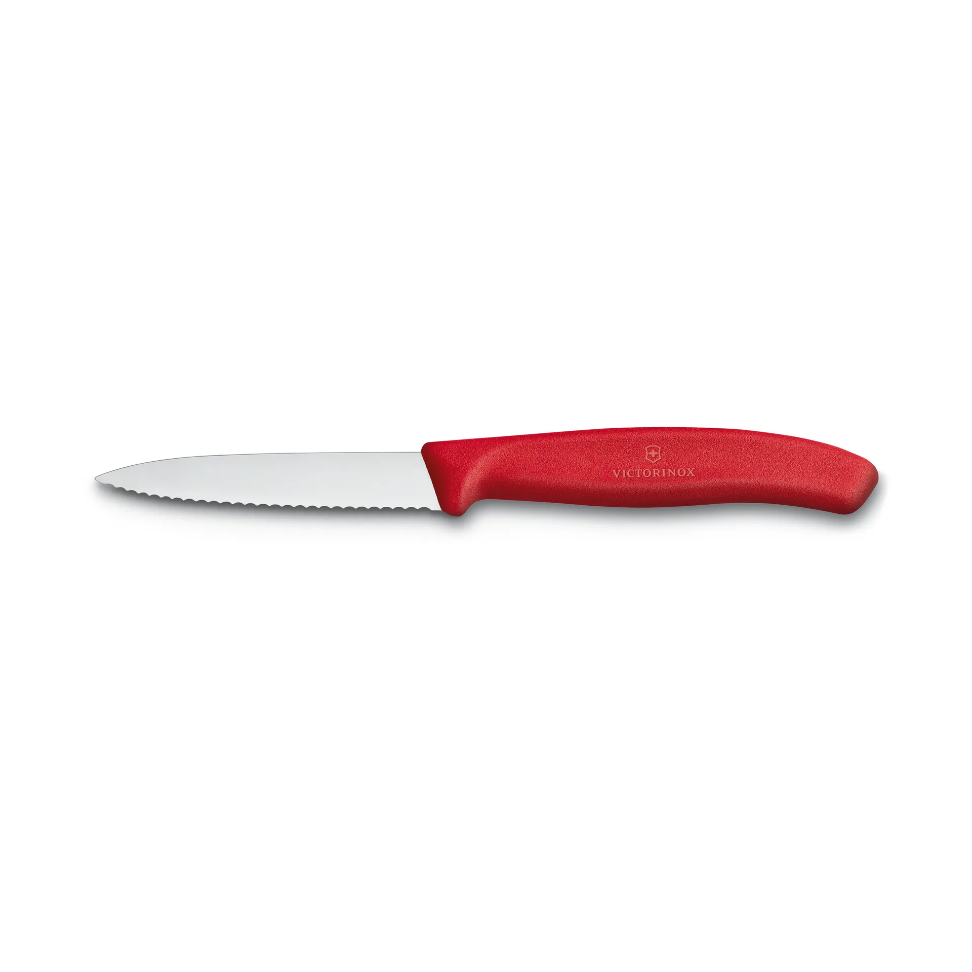 Victorinox Gemüse- & Schälmesser Wellenschliff 8 cm, Rot Victorinox