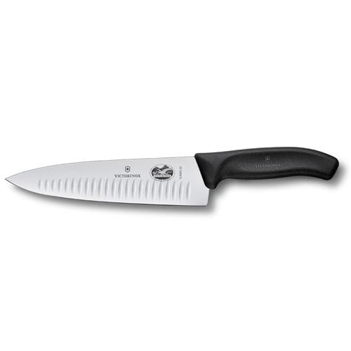 Victorinox Küchenmesser mit Wellenschliff 20 cm, Schwarz Victorinox