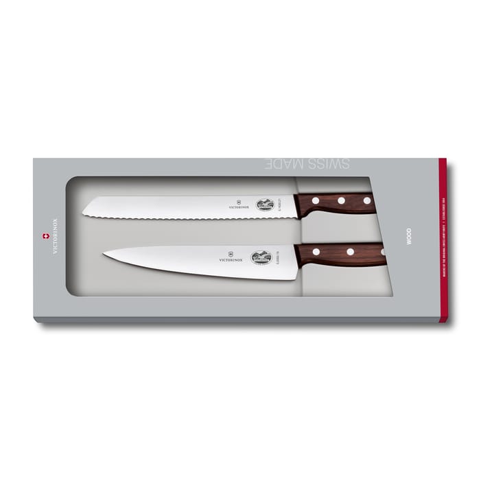 Wood Messerset Brotmesser & Küchenmesser, Edelstahl-Ahorn Victorinox