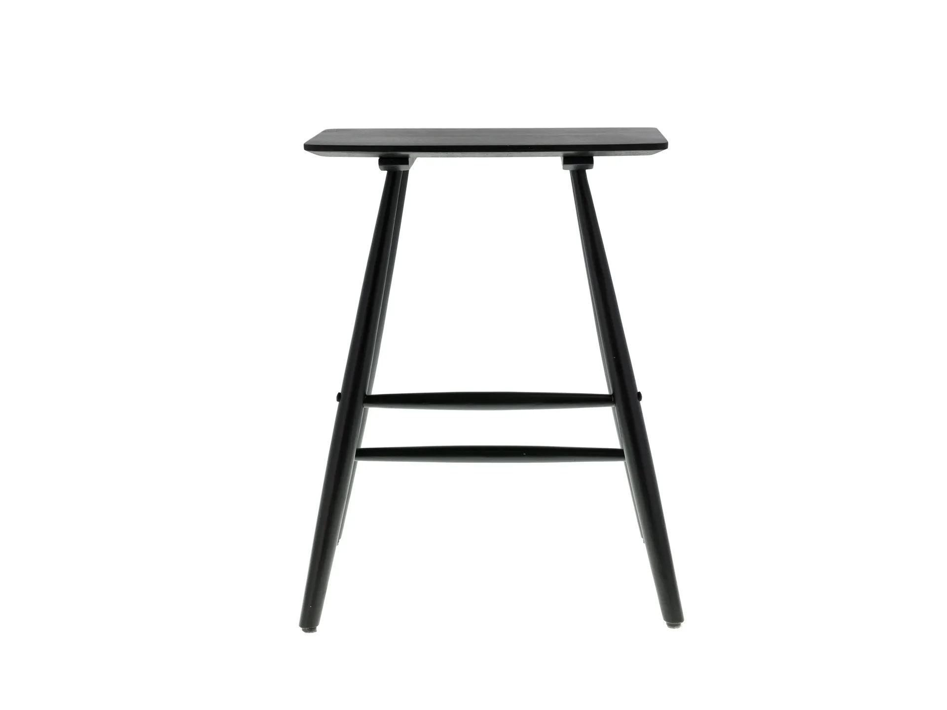 Bast hoher Hocker 28x46,5 cm, Schwarze massive eiche Villa Collection