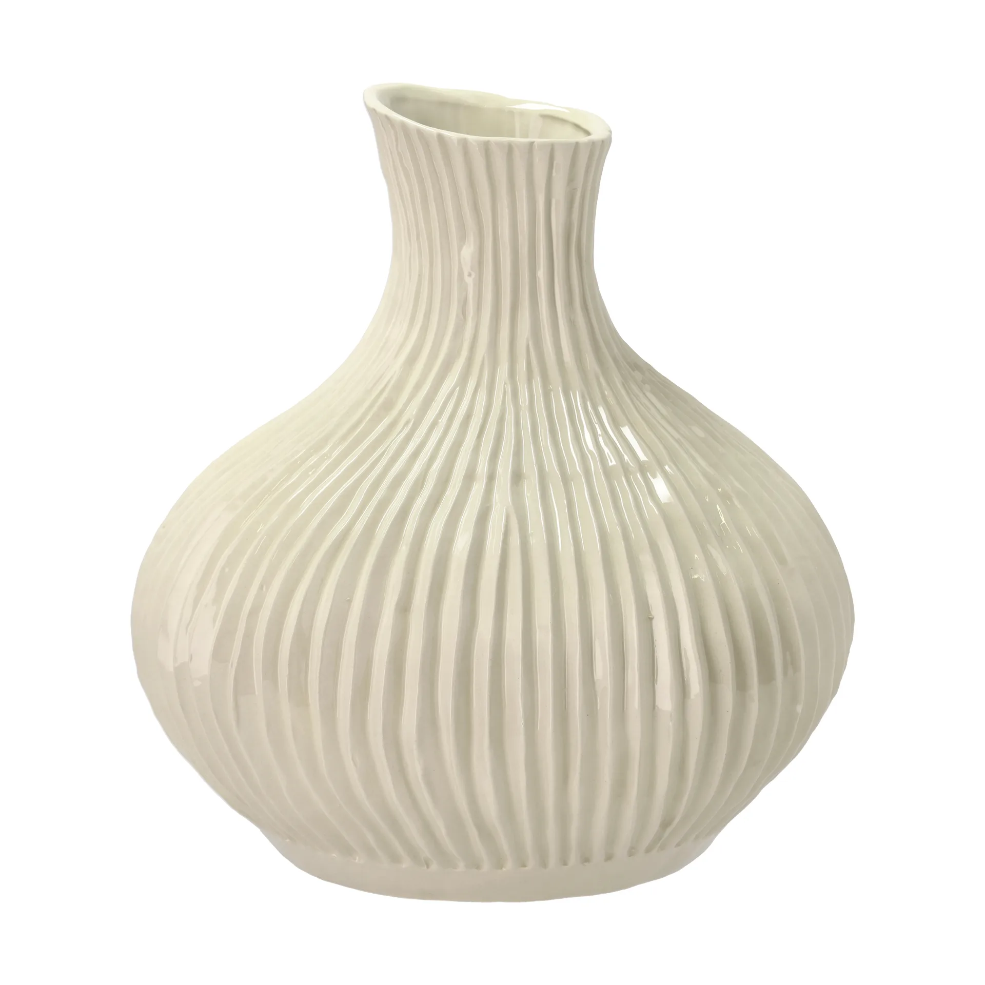 Eichen Vase Ø31x33,5 cm, Cremeweiß Villa Collection