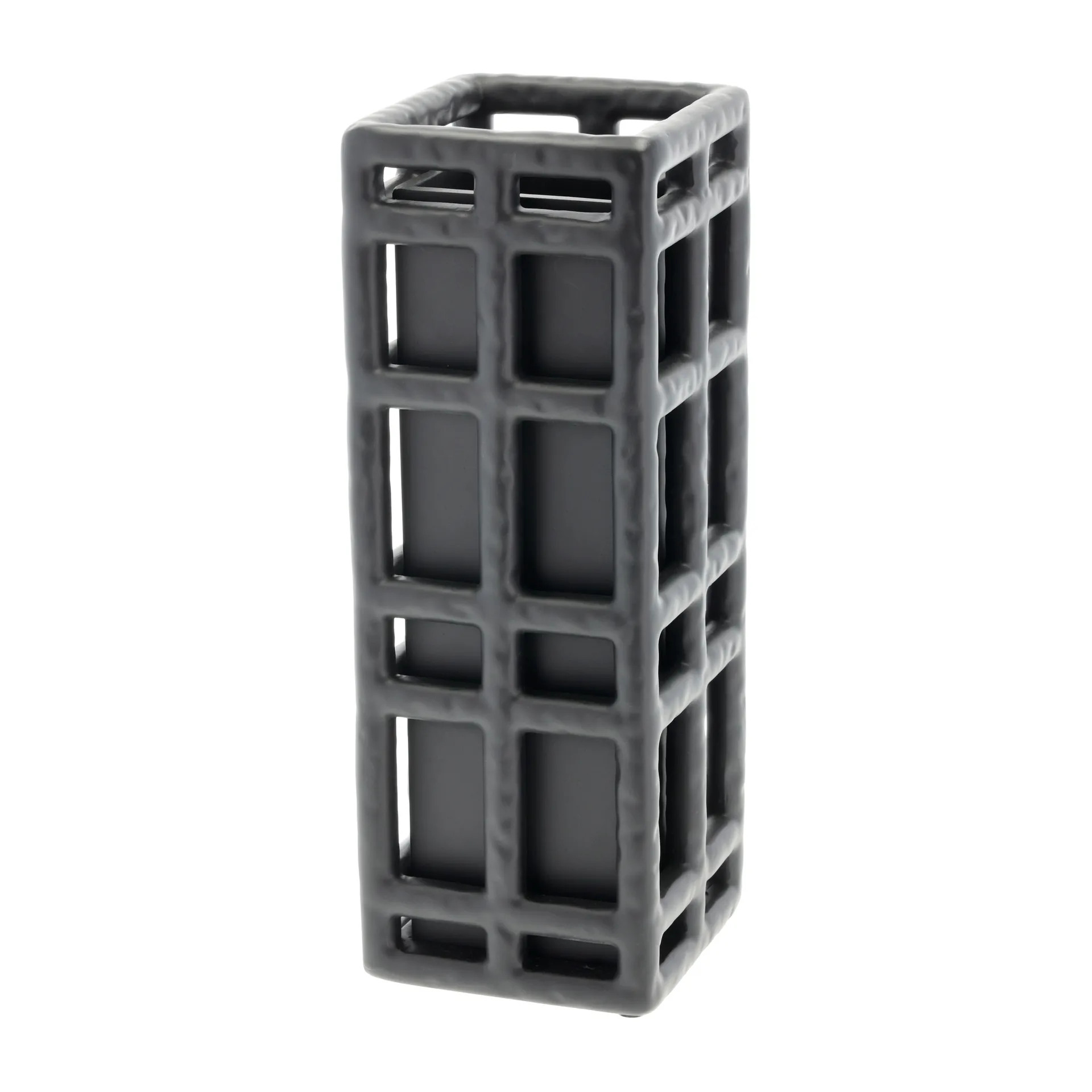 Lyng Vase 11 x 11 x 30cm, Black Villa Collection