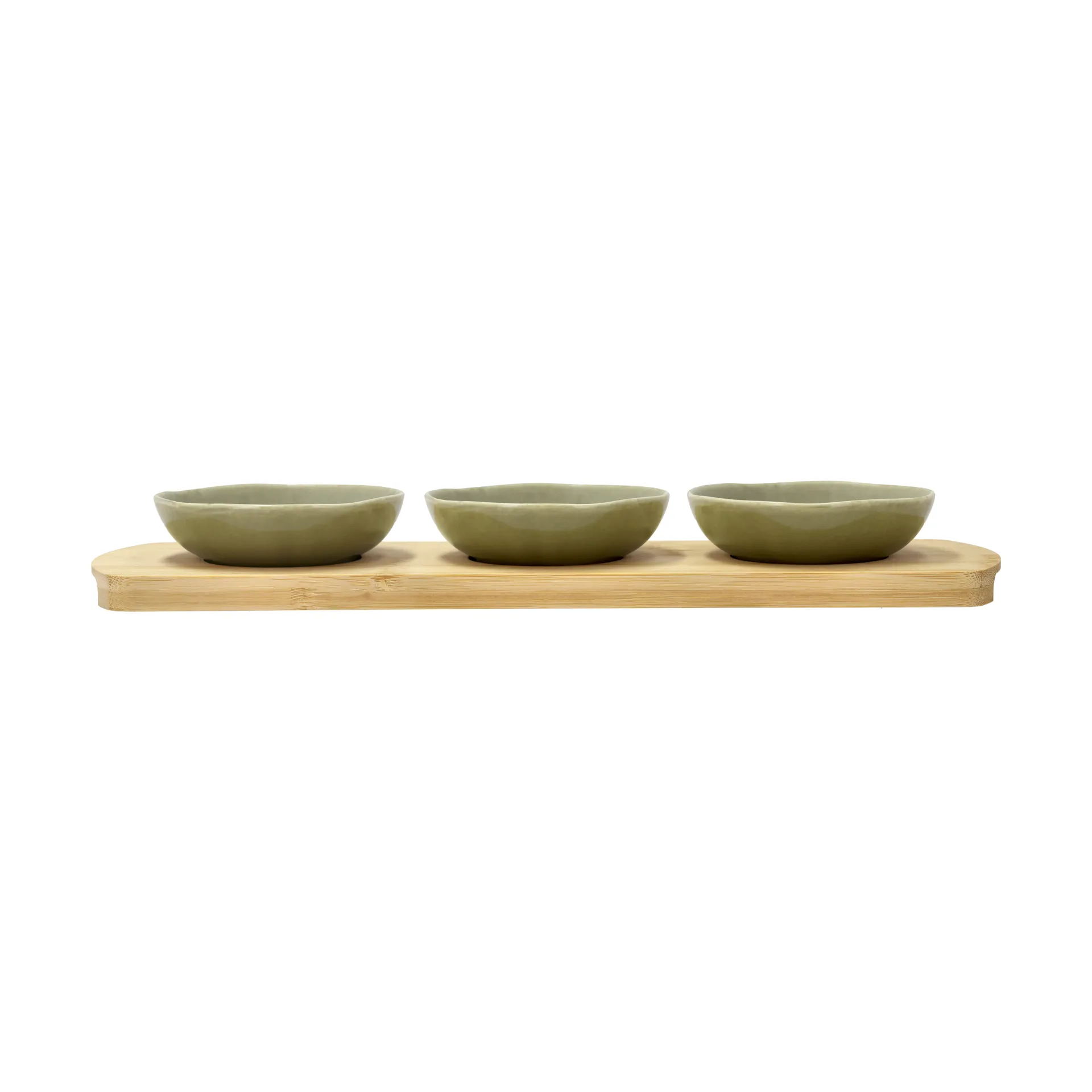 Shoku Bambustablett mit 3 Schalen, Pure Green Villa Collection