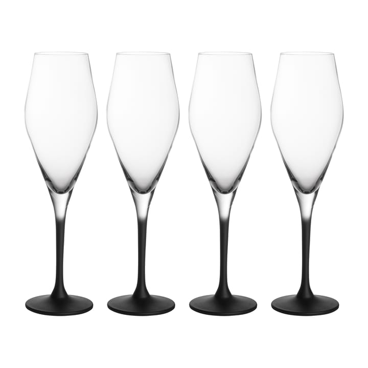 Manufacture Rock Champagnerglas 26cl 4er Pack - Klar-schwarz - Villeroy & Boch