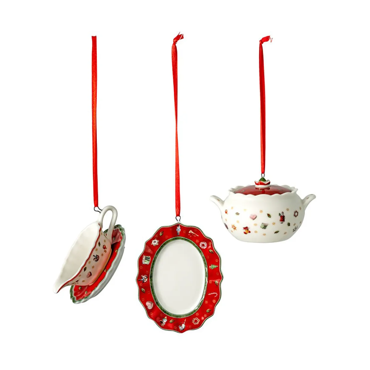 Toy's Delight Weihnachtsbaumshänger Servieren 3 Teile, Weiß-rot Villeroy & Boch