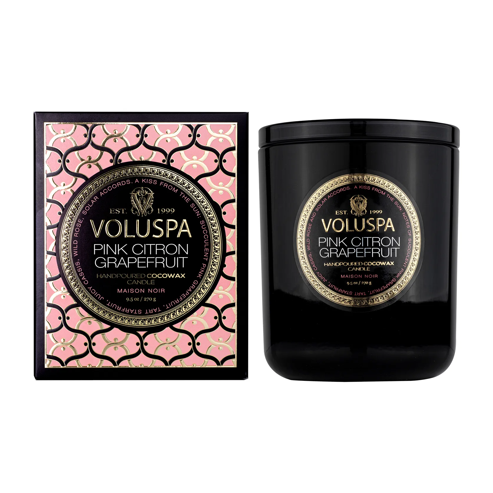 Classic Maison Noir Duftkerze 60 Stunden, Pink Citron Grapefruit Voluspa