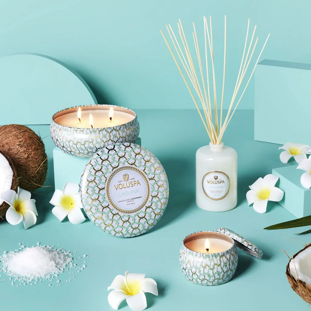 Maison Blanc 3-wick Tin Duftkerze 40 Stunden, Laguna Voluspa