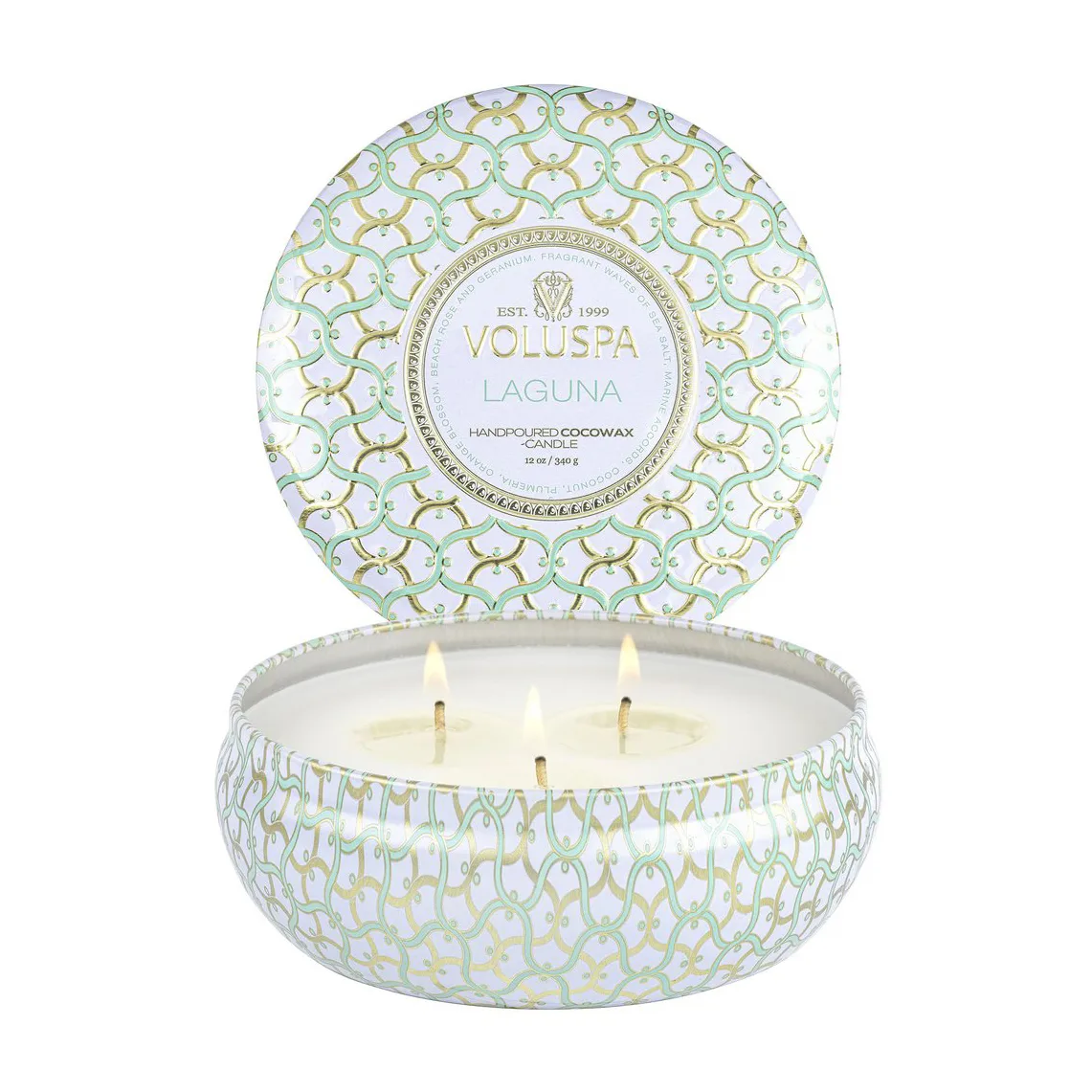 Maison Blanc 3-wick Tin Duftkerze 40 Stunden, Laguna Voluspa