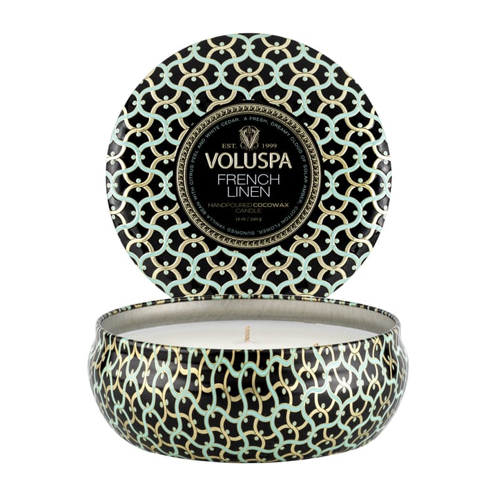 Maison Noir 3-wick Tin Duftkerze 40 Stunden, French Linen Voluspa