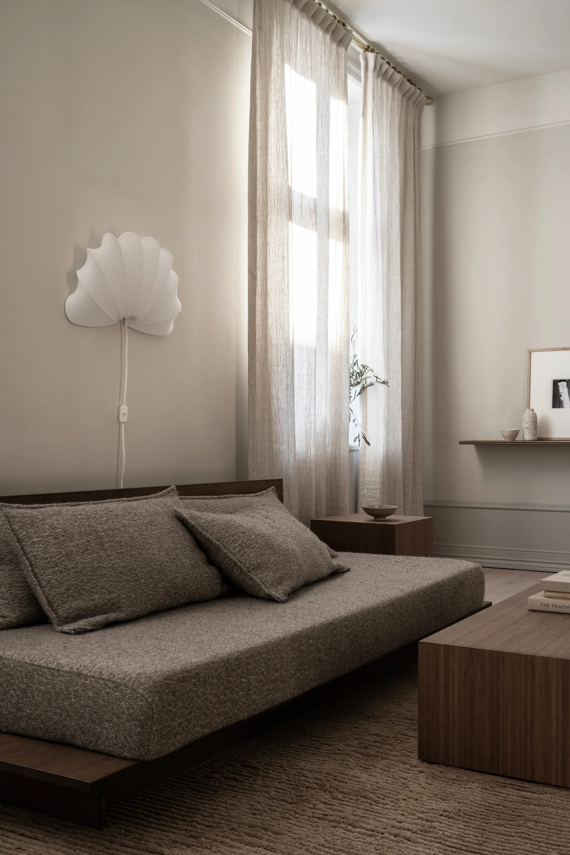 Anna Wandleuchte L 54 cm, White cotton Watt & Veke