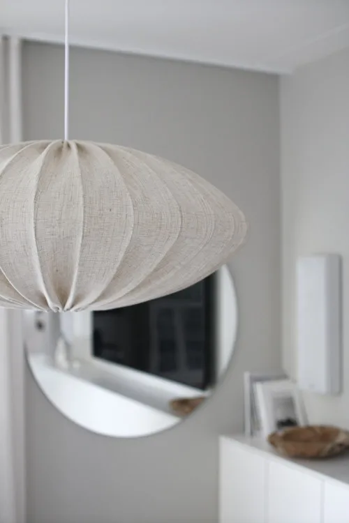 Ellipse Leuchtenschirm Leinen 80 cm - Natur - Watt & Veke