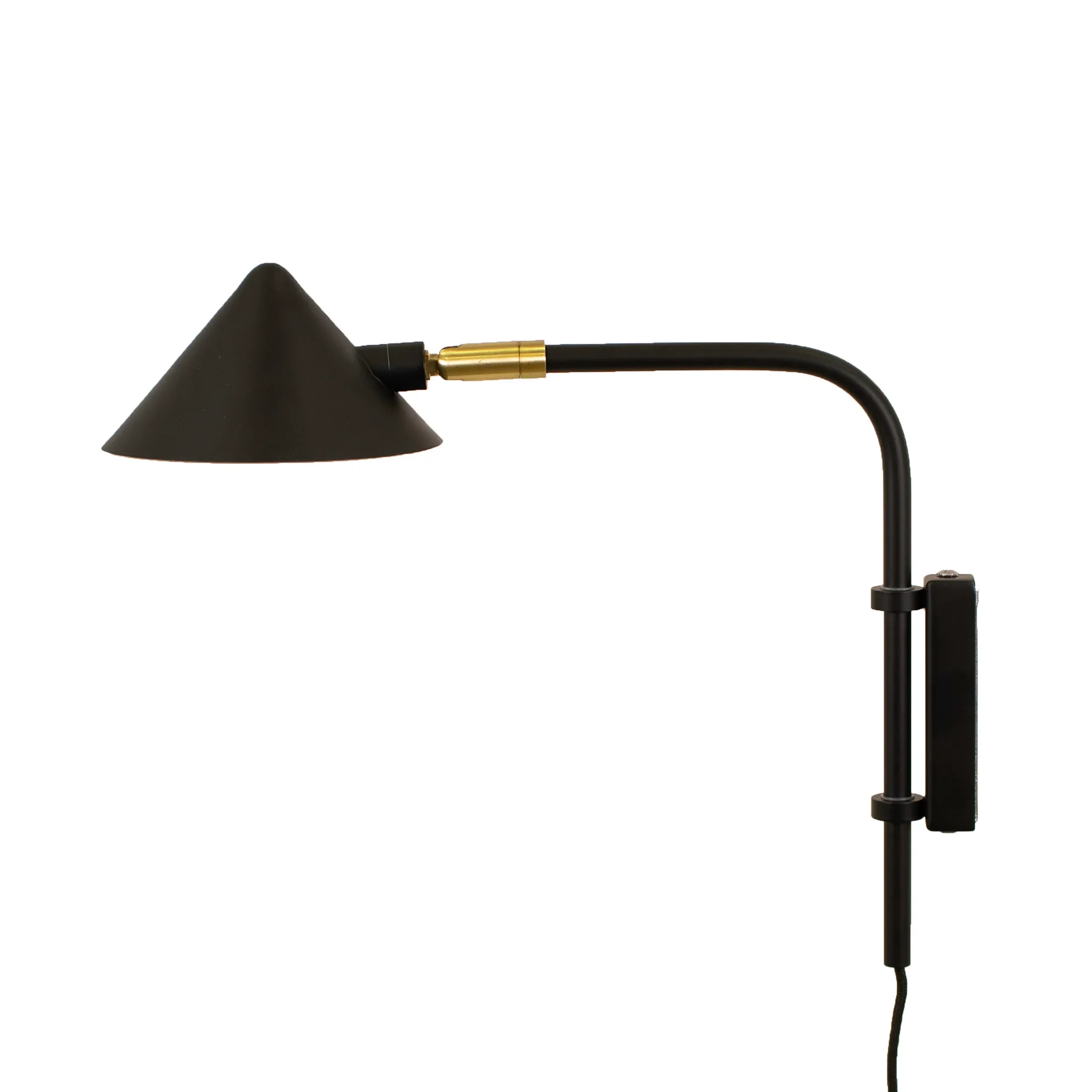 Kelly Wandleuchte kurzer Arm, Schwarz-gold Watt & Veke
