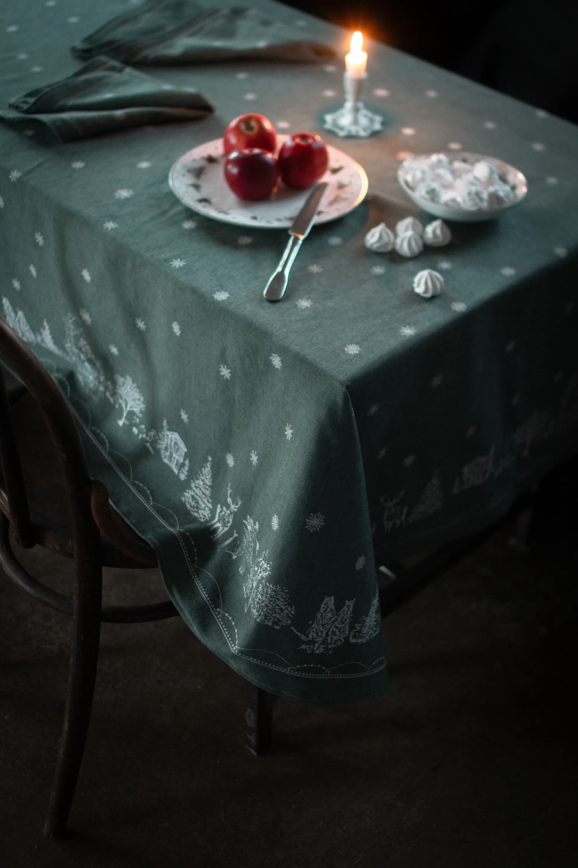 Julemorgen Stoffserviette 45x45 cm 2er-Pack, Weiß-grün Wik & Walsøe