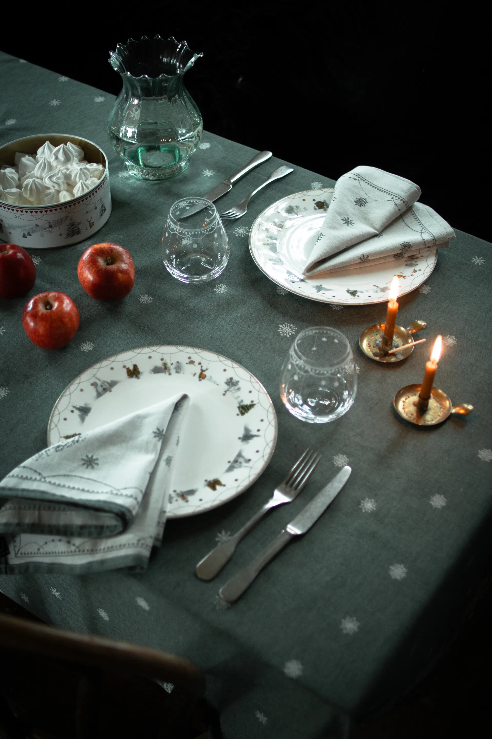 Julemorgen Stoffserviette 45x45 cm 2er-Pack, Weiß-grün Wik & Walsøe