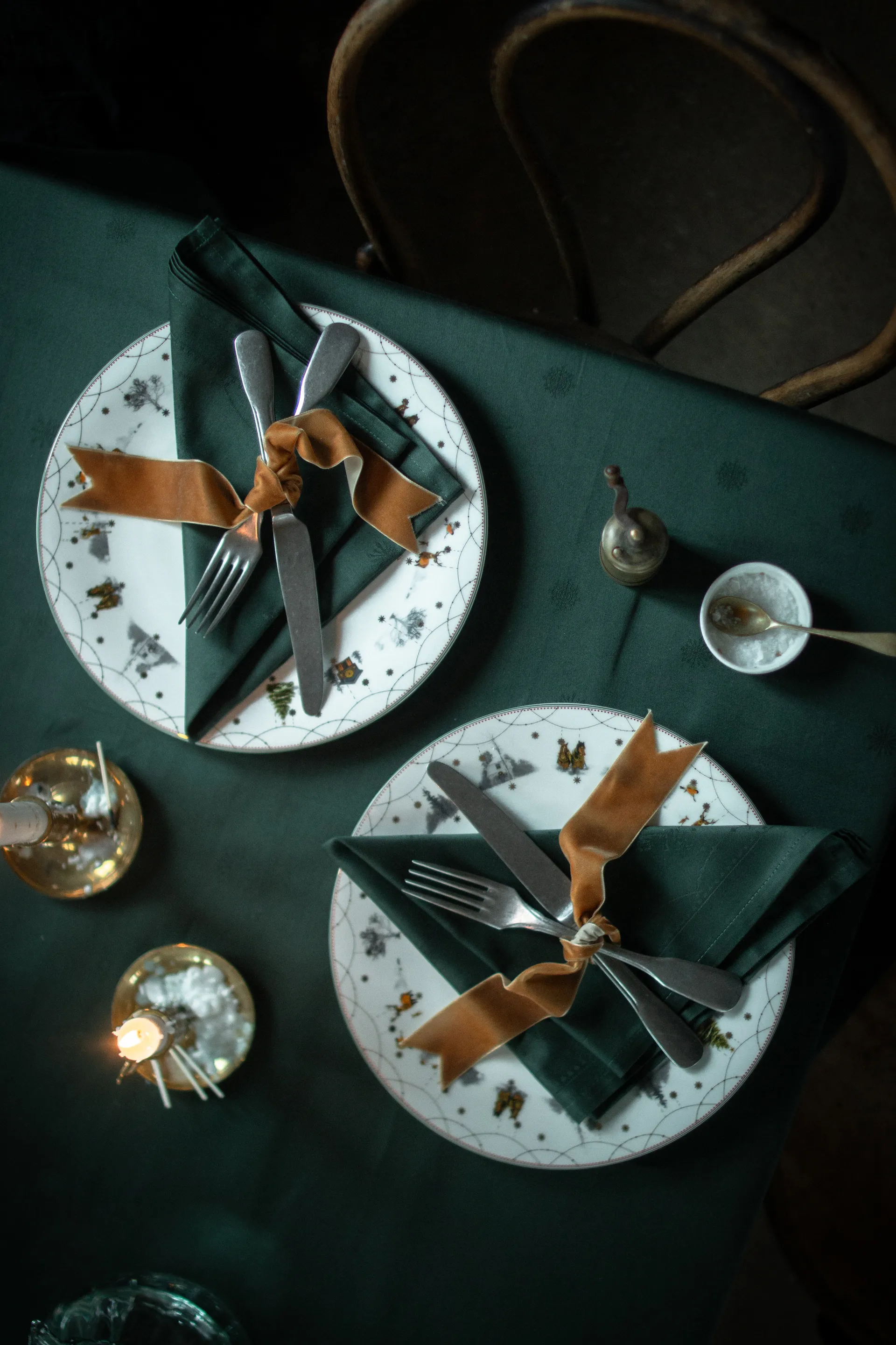 Julemorgen Stoffserviette 45x45 cm 2er-Pack, Weiß-grün Wik & Walsøe